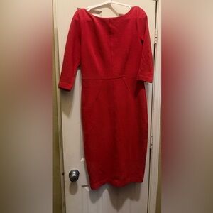 Boden Ottoman Red 3/4 Sleeve Dress